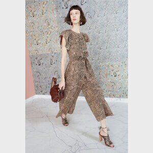 ULLA JOHNSON Coralie Cheetah Jumpsuit - SIze 2